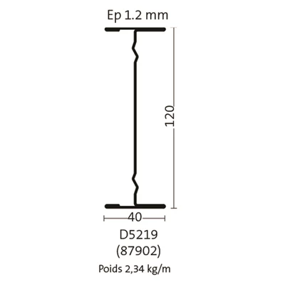 Plafométal Ossature Pour Plafonds Profil En I Longue Portée En Acier Galvanisé - 120MMx40MM L.6.5M 3 Plafométal Ossature Pour Plafonds Profil En I Longue Portée En Acier Galvanisé - 120MMx40MM L.6.5M