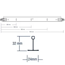 Knauf AMF Ossature Pour Plafonds Entretoise Longue DONN® DX24TM L.1.2M X L.24MM
