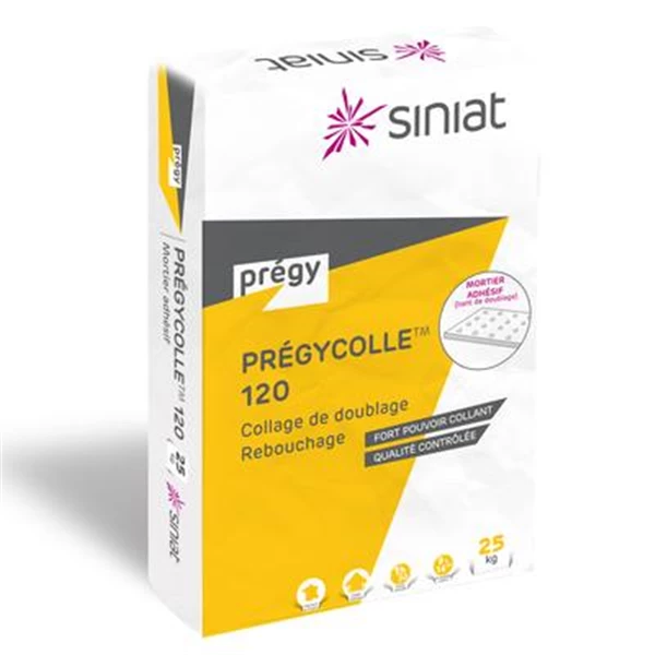 Siniat Mortier-colle Mortier Adhésif Prégycolle 120 Pour Les Doublages Isolants Et Plaques De Plâtre 3 Siniat Mortier-colle Mortier Adhésif Prégycolle 120 Pour Les Doublages Isolants Et Plaques De Plâtre