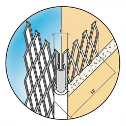 Edilians Cornière De Protection Protège-angle Déployé Pour Enduit Gratté