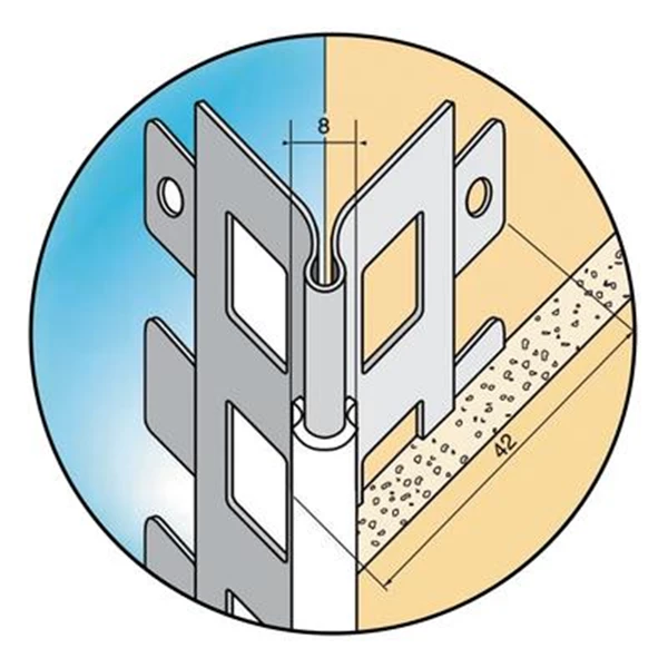 Edilians Cornière De Protection Protège-angle Perforé Pour Enduit Gratté Jonc Rond 3 Edilians Cornière De Protection Protège-angle Perforé Pour Enduit Gratté Jonc Rond