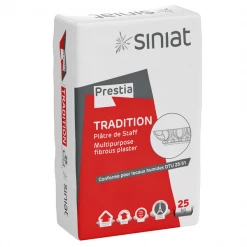 Plâtre Plâtre Fin à Prise Rapide Pour éléments De Moulage - Prestia Tradition Siniat - Sac De 25 Kg
