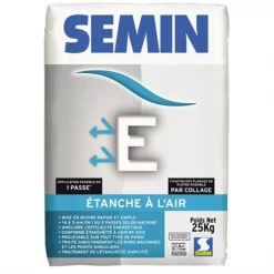 Plâtre Enduit D'étanchéité à L'air Projetable - Semin E - Sac De 25 Kg
