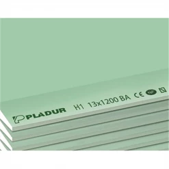 Plaques Hydrofuges Plaque De Plâtre Hydrofuge - Pladur H1 BA13 - R.0.05m².K/W - 2.5M X 1.2M - ép.12.5MM