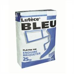 Placo Plâtre Plâtre Fin Briquetage Et Enduisage Cloisons - Prise Rapide - Lutèce Bleu - 25 Kg